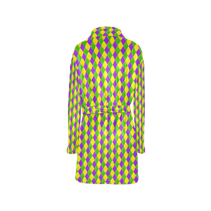 Mardi Gras Pattern Print Design 01 Women's Fleece Robe