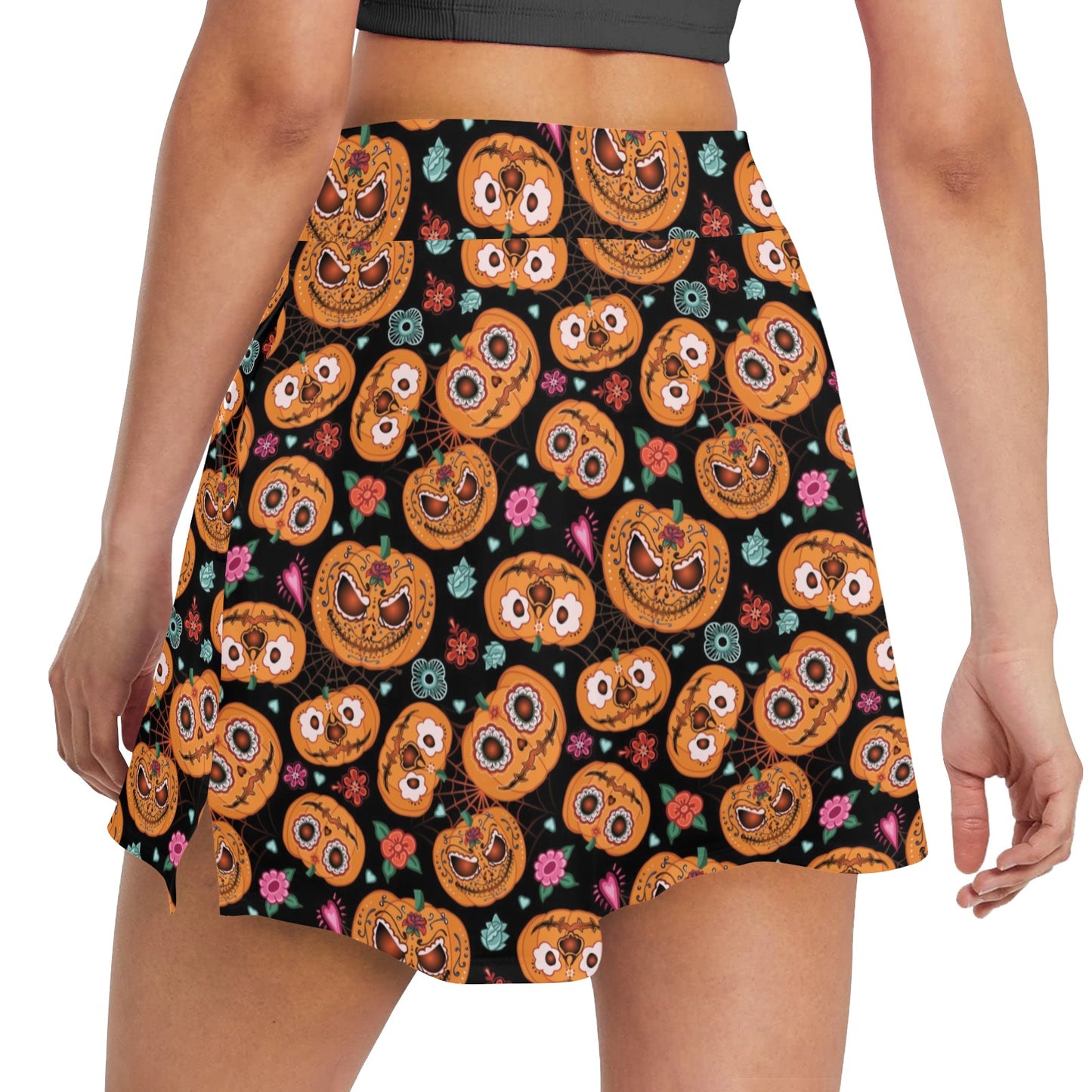 Halloween Print Design LKS402 17" Golf & Pickleball Skort with Pockets