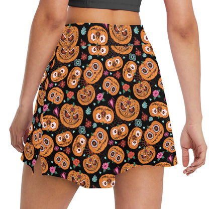 Halloween Print Design LKS402 17" Golf & Pickleball Skort with Pockets