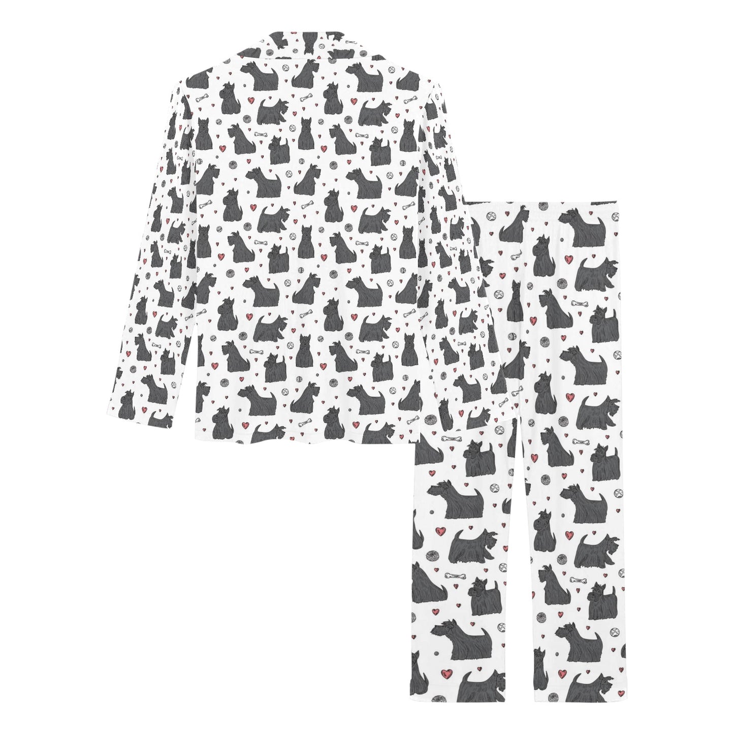 Scottish Terriers Print Design LKS3015 Women's Long Pajama Set