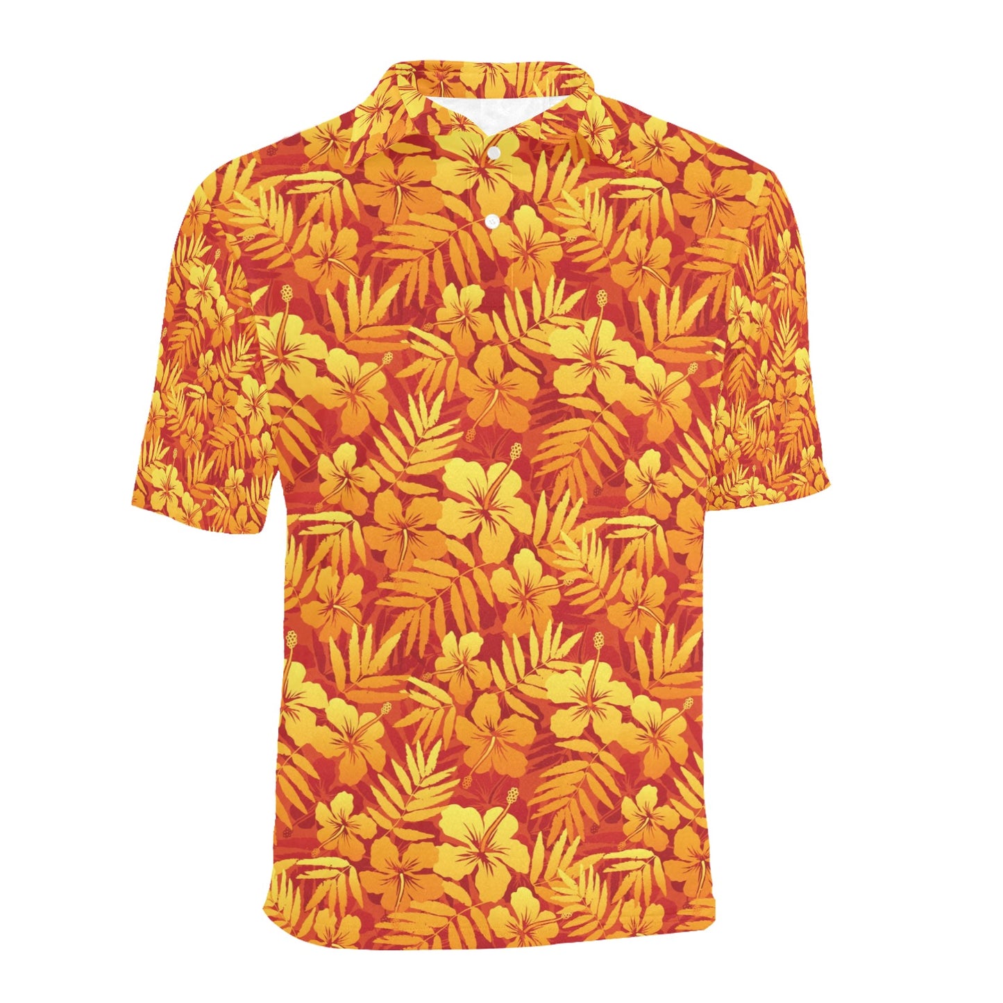 Hibiscus Summer Print Design LKS302 Men Polo Shirt