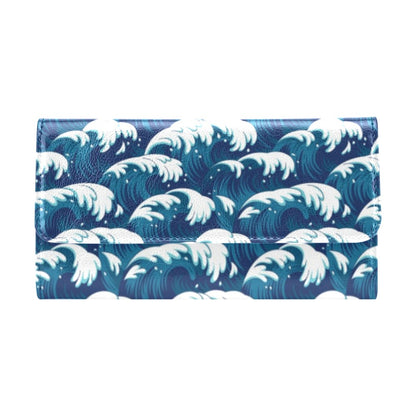 Ocean Wave Pattern Print Women's Trifold Wallet