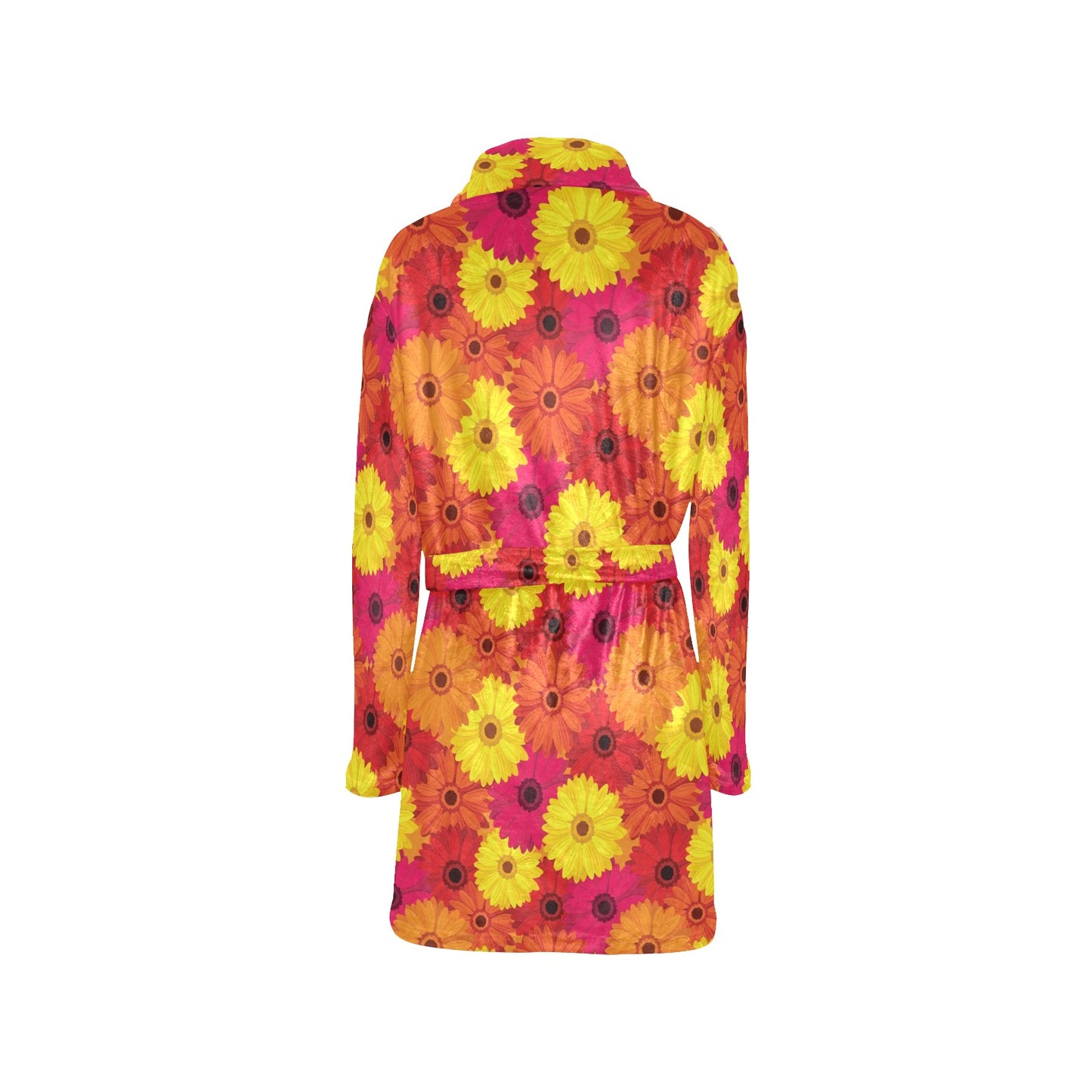 Gerberas Pattern Print Design GB05 Women's Fleece Robe