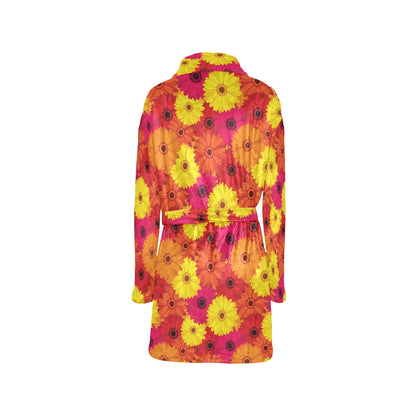 Gerberas Pattern Print Design GB05 Women's Fleece Robe