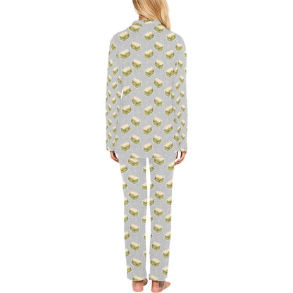 Sandwich Print Design LKS304 Women's Long Pajama Set