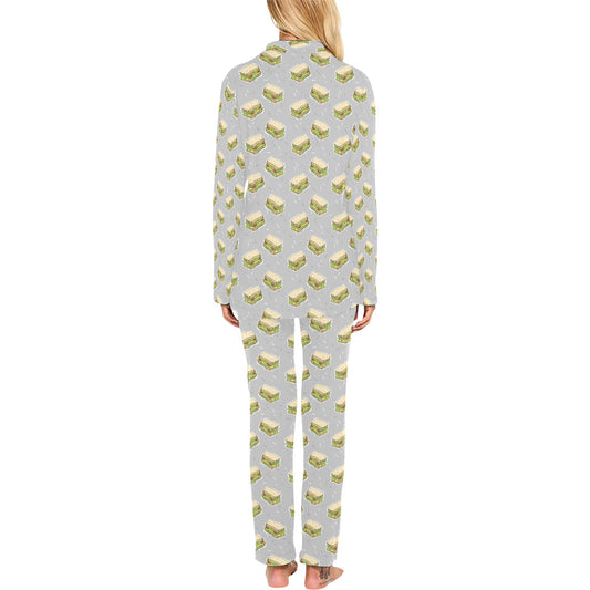 Sandwich Print Design LKS304 Women's Long Pajama Set