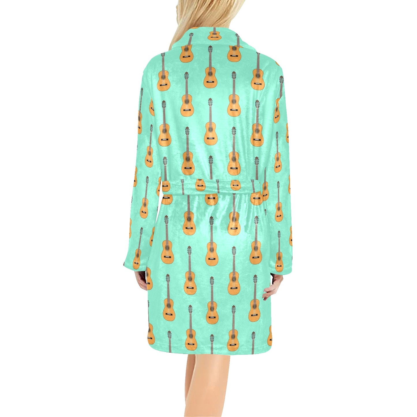 Acoustic Guitar Print Design LKS403 Women's Fleece Robe