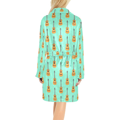 Acoustic Guitar Print Design LKS403 Women's Fleece Robe
