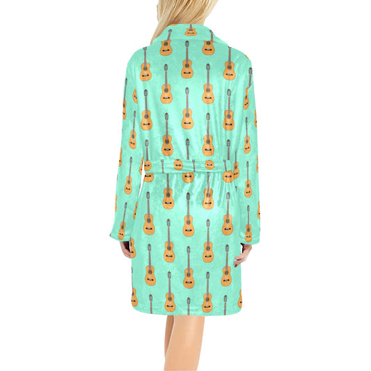 Acoustic Guitar Print Design LKS403 Women's Fleece Robe
