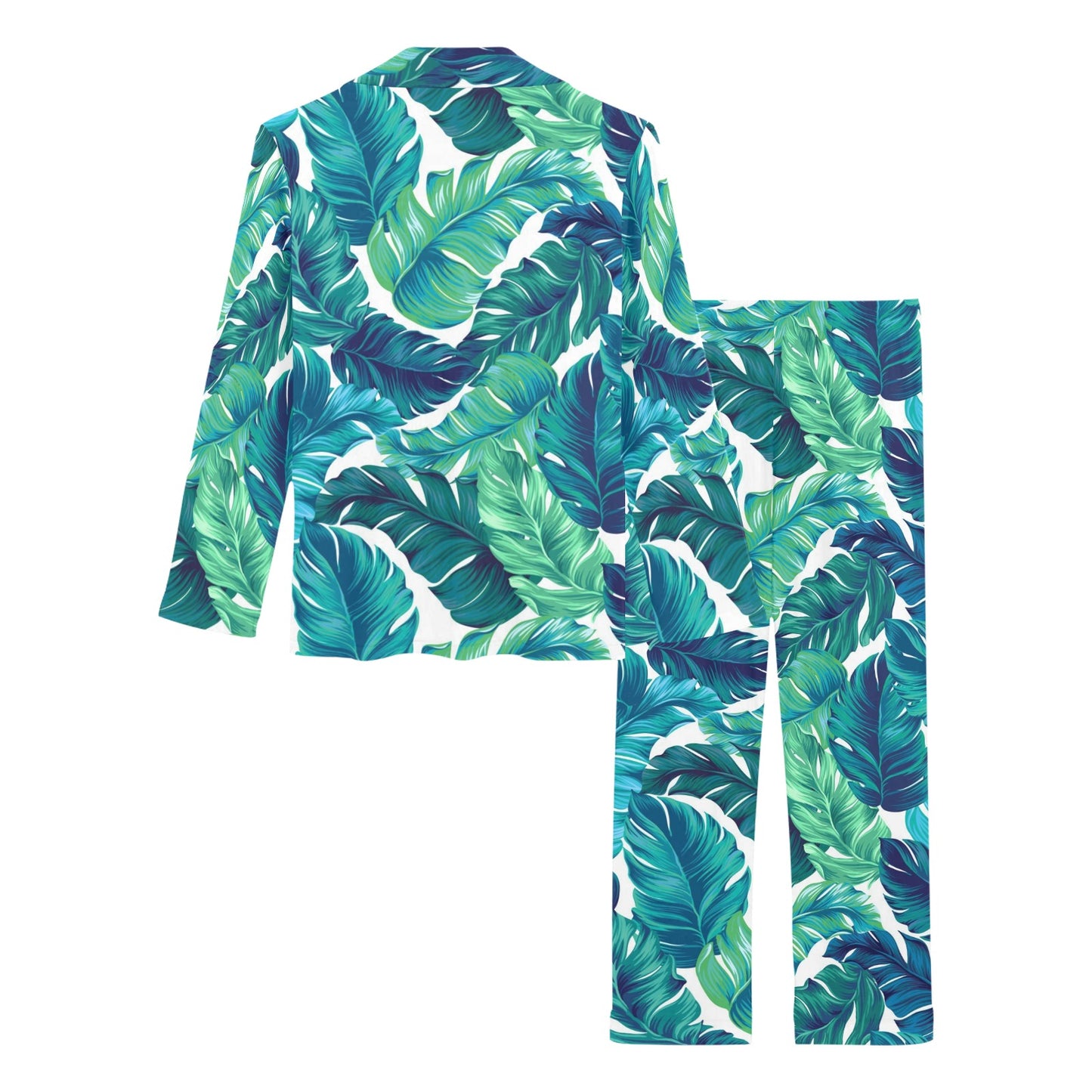 Brightness Tropical Palm Leaves Women's Long Pajama Set
