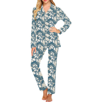 Seashell Print Design LKS308 Women's Long Pajama Set