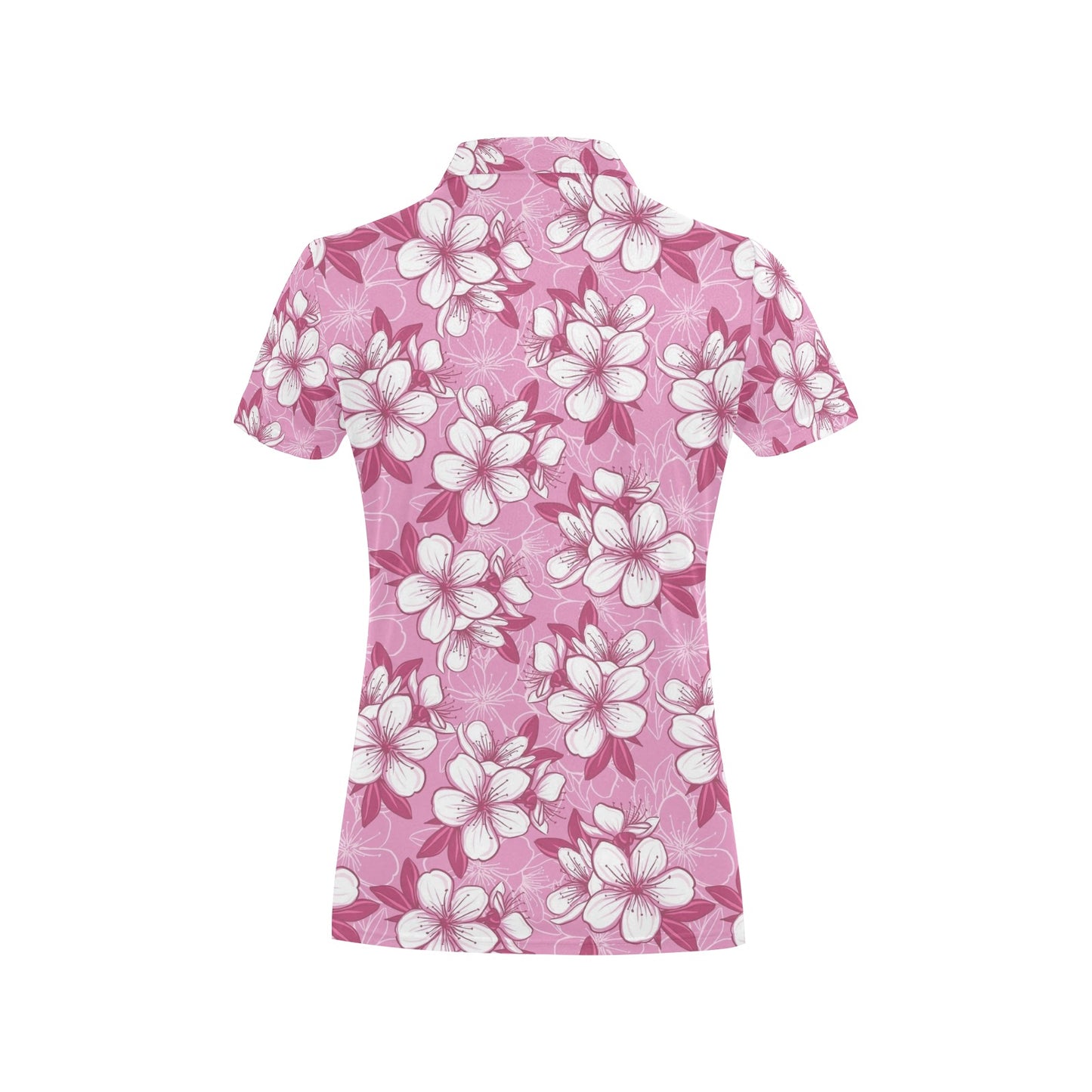 Cherry Blossom Pattern Print Design CB02 Women's Polo Shirt
