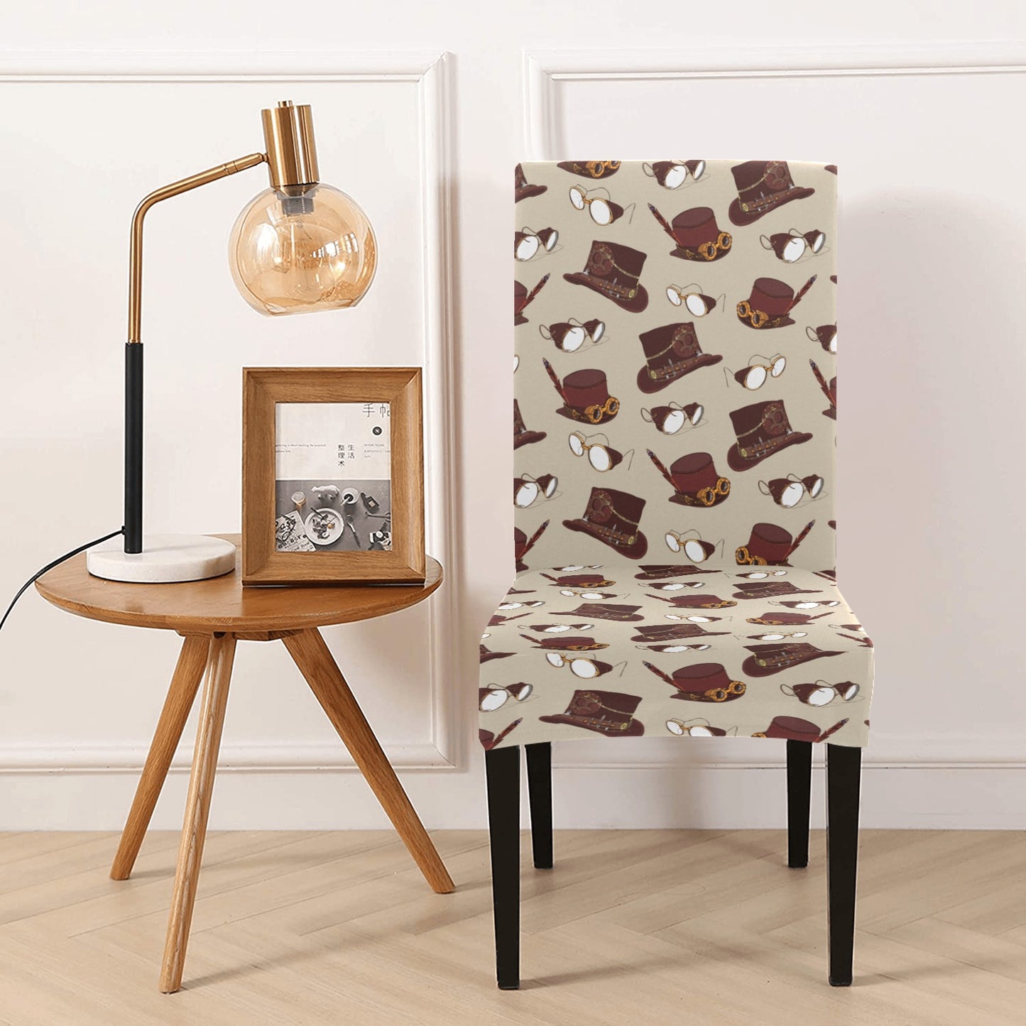 Steampunk Hat Print Design LKS301 Dining Chair Slipcover