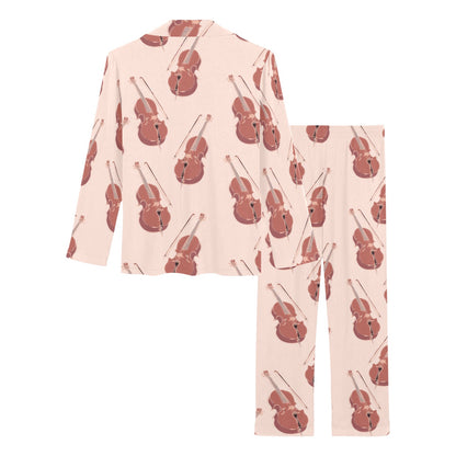 Cello Pattern Print Design 03 Women's Long Pajama Set