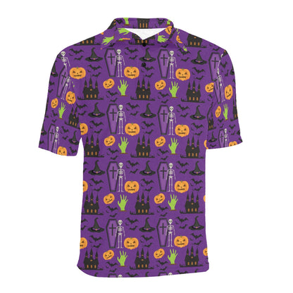 Halloween Print Design LKS403 Men Polo Shirt