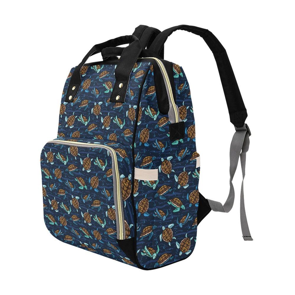 Sea Turtle Print Design LKS3011 Diaper Bag Backpack