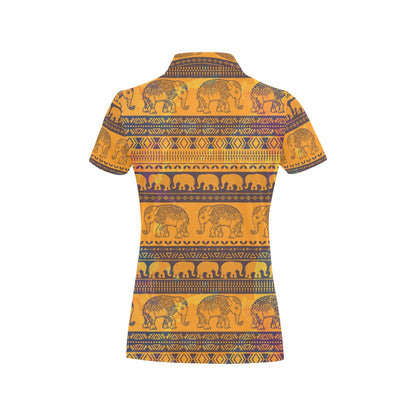 Elephant Aztec Women's Polo Shirt