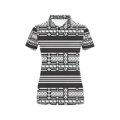 Samoan Tattoo Print Design LKS304 Women's Polo Shirt
