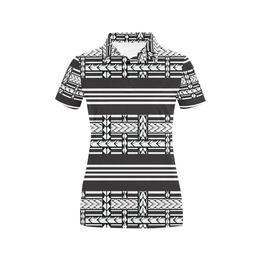 Samoan Tattoo Print Design LKS304 Women's Polo Shirt