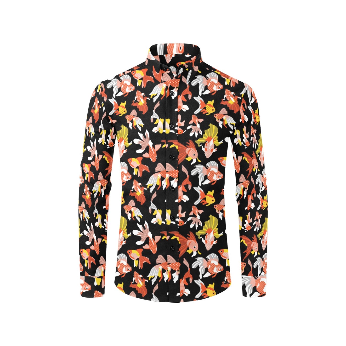 Goldfish Print Design LKS401 Men's Long Sleeve Dress Shirt