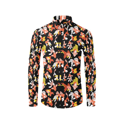 Goldfish Print Design LKS401 Men's Long Sleeve Dress Shirt