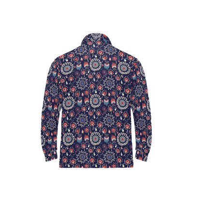 Suzani Print Design LKS305 Long Sleeve Polo Shirt For Men's