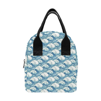 Wave Japan Style Print Design LKS304 Insulated Lunch Bag
