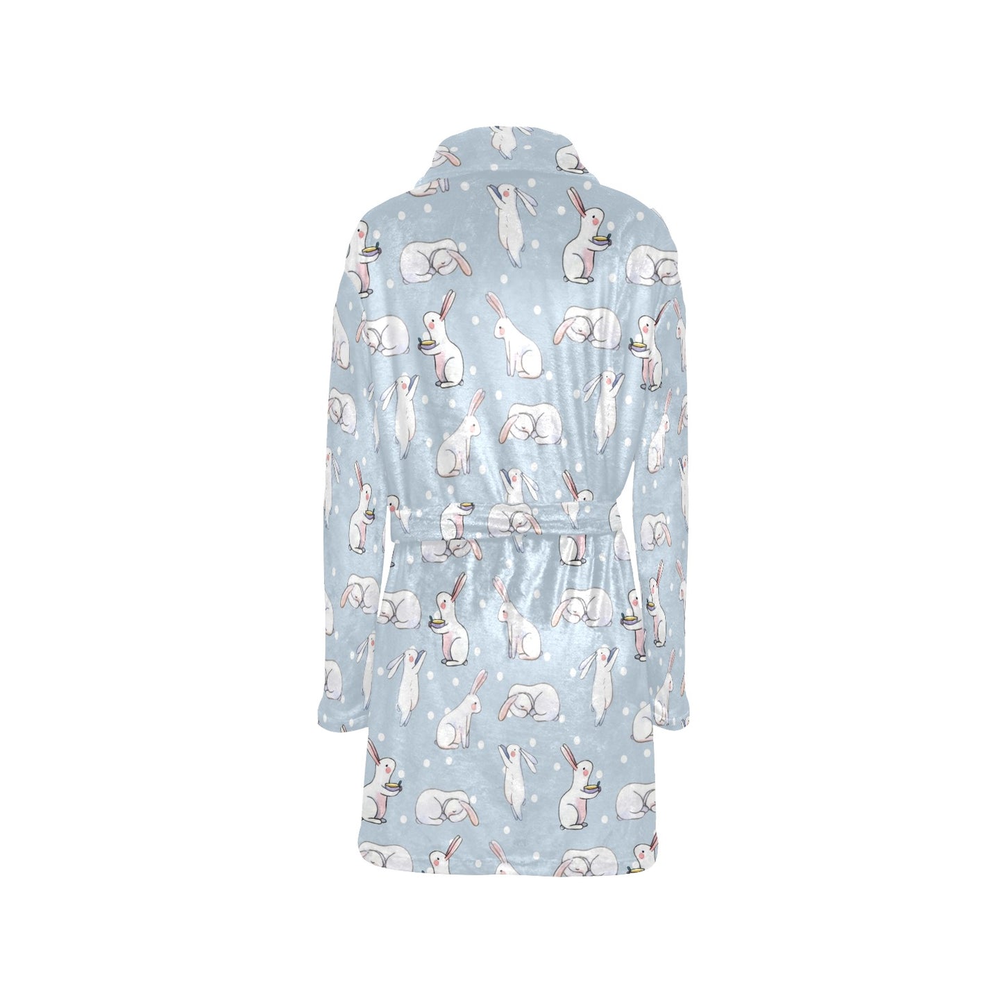 Rabbit Pattern Print Design RB06 Women's Fleece Robe