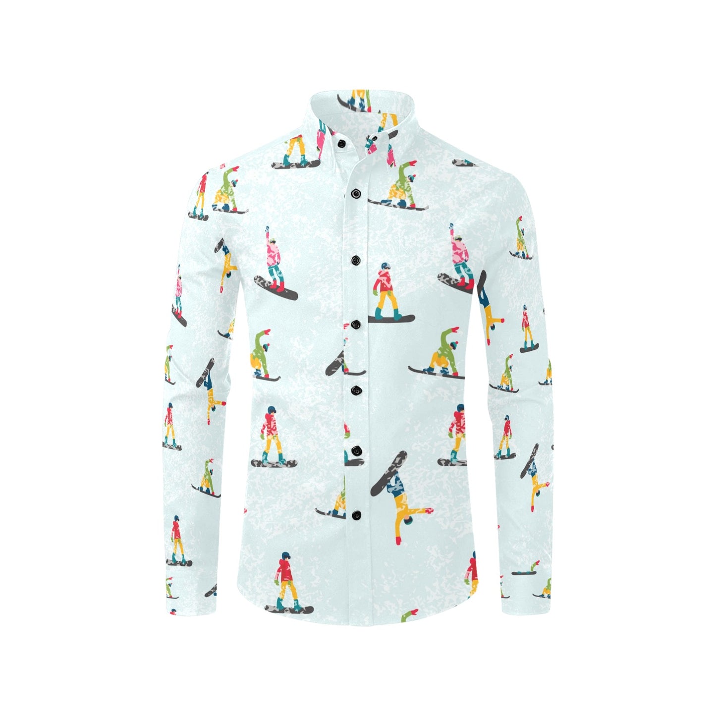 Snowboard Print Design LKS304 Men's Long Sleeve Dress Shirt