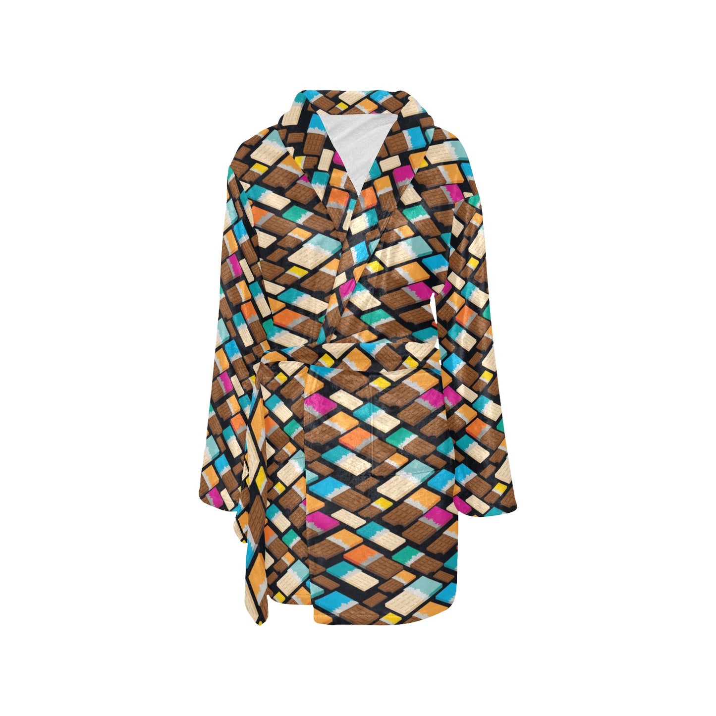 Chocolate Pattern Print Design 02 Women's Fleece Robe