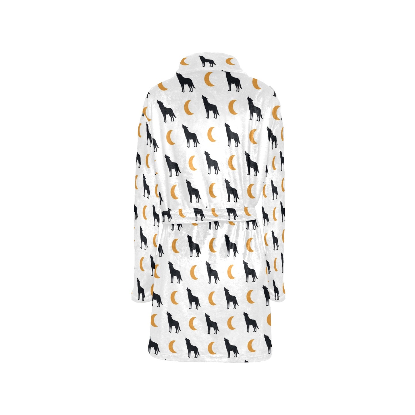 Wolf Moon Print Design LKS302 Women's Fleece Robe