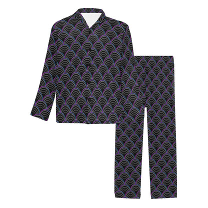 Mermaid Pattern Print Design 09 Men's Long Pajama Set