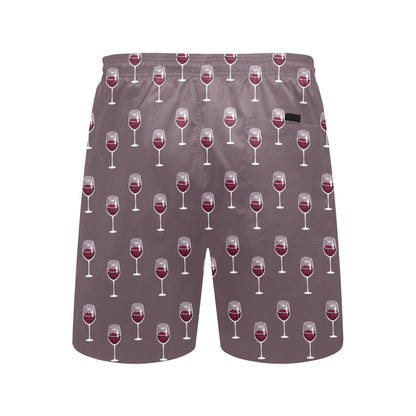 Wine Glass Pattern Print Design LKS305 Men's Swim Trunks Beach Shorts