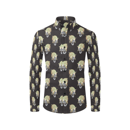 Mummy Print Design LKS304 Men's Long Sleeve Dress Shirt