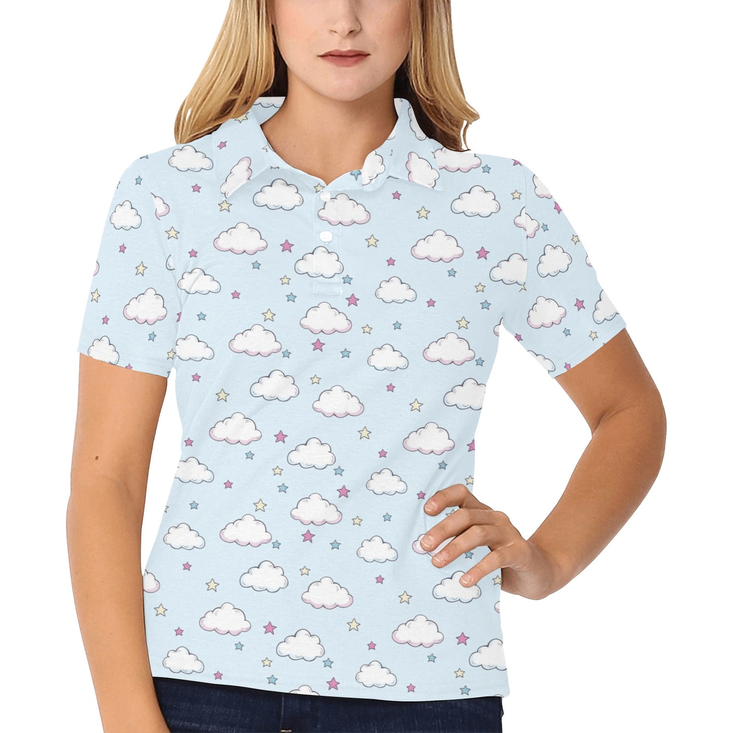 Cloud Pattern Print Design 01 Women's Polo Shirt