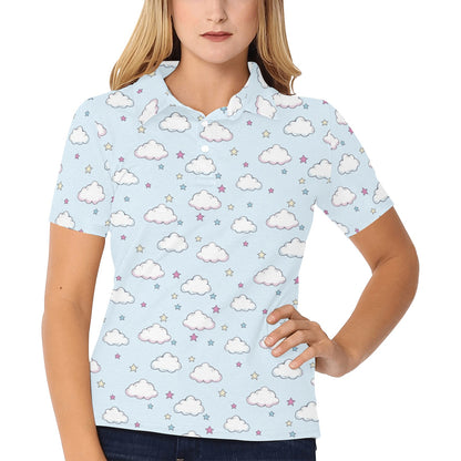 Cloud Pattern Print Design 01 Women's Polo Shirt