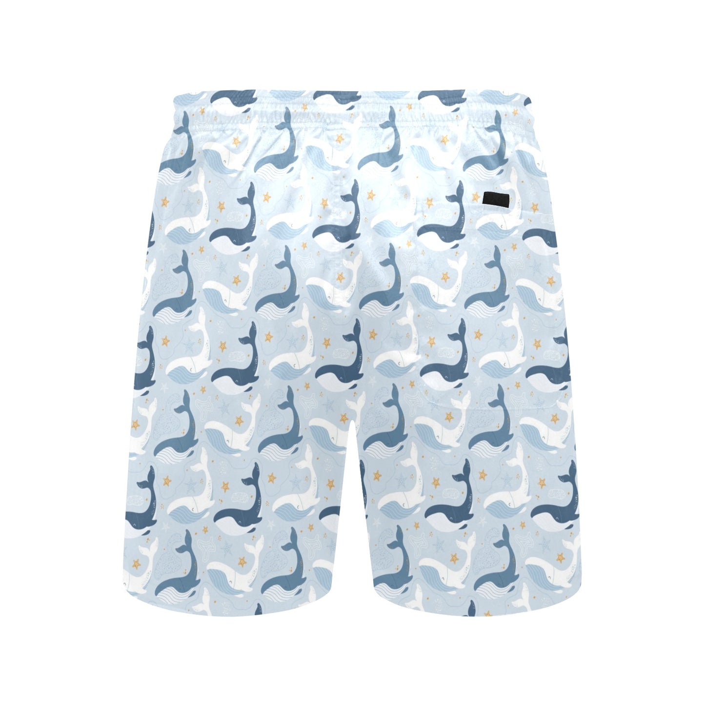 Whale Print Design LKS305 Men's Swim Trunks Beach Shorts