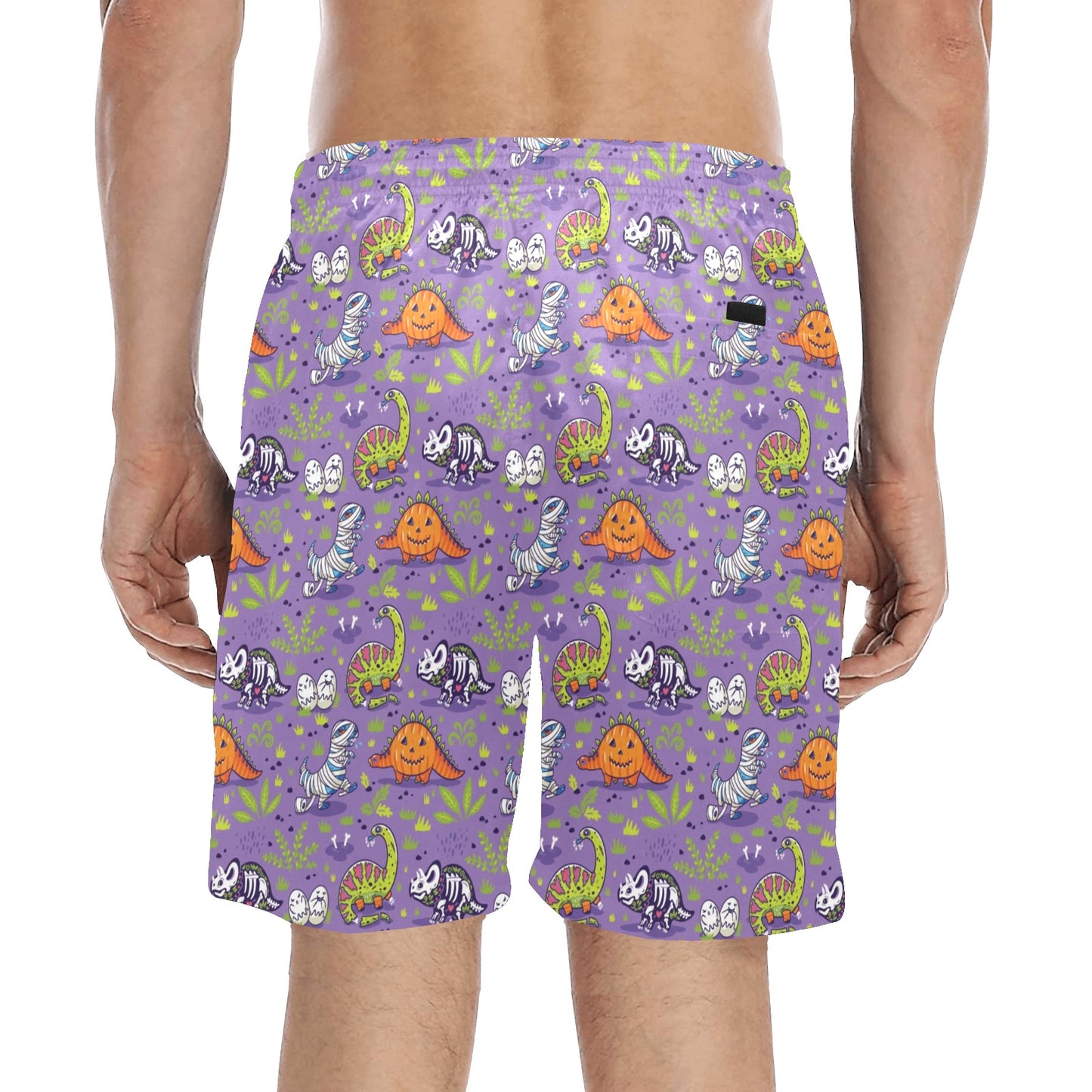 Zombie Dinosaur Print Design LKS302 Men's Swim Trunks Beach Shorts