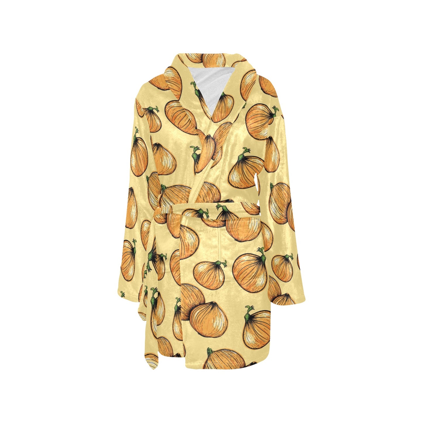 Onion Pattern Print Design A04 Women's Fleece Robe