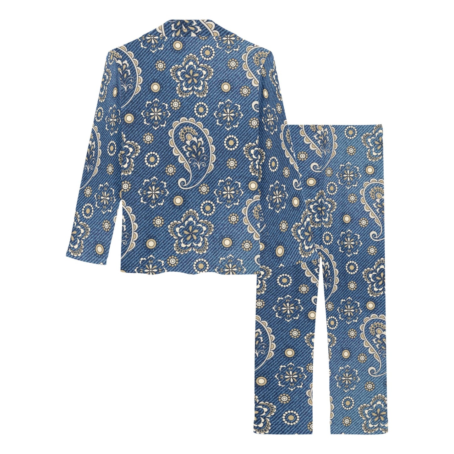 Jean Paisley Pattern Print Design 01 Women's Long Pajama Set