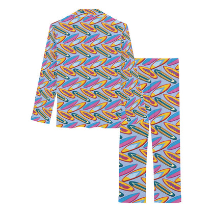 Surfboard Pattern Print Design LKS303 Women's Long Pajama Set