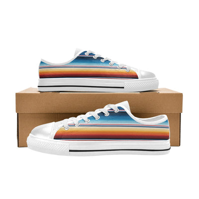 Serape Print Design LKS303 Women's White Low Top Shoes