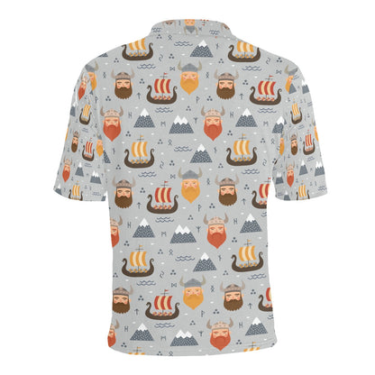 Vikings Print Design LKS307 Men Polo Shirt