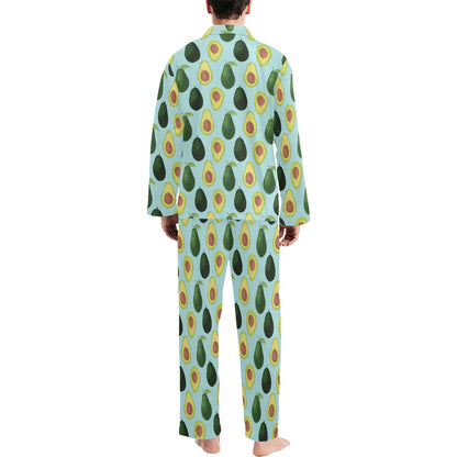 Avocado Pattern Print Design 04 Men's Long Pajama Set