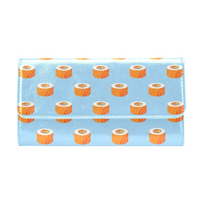 Salmon Sushi Print Design LKS307 Women's Trifold Wallet