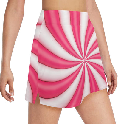 Vortex Twist Swirl Candy Print 17" Golf & Pickleball Skort with Pockets