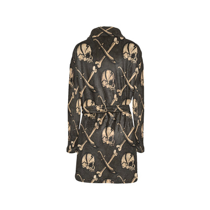 Pirate Pattern Print Design A03 Women's Fleece Robe