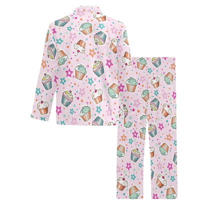 Cupcake Pattern Print Design CP03 Men's Long Pajama Set
