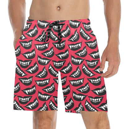 Vampire Lips Print Design LKS305 Men's Swim Trunks Beach Shorts