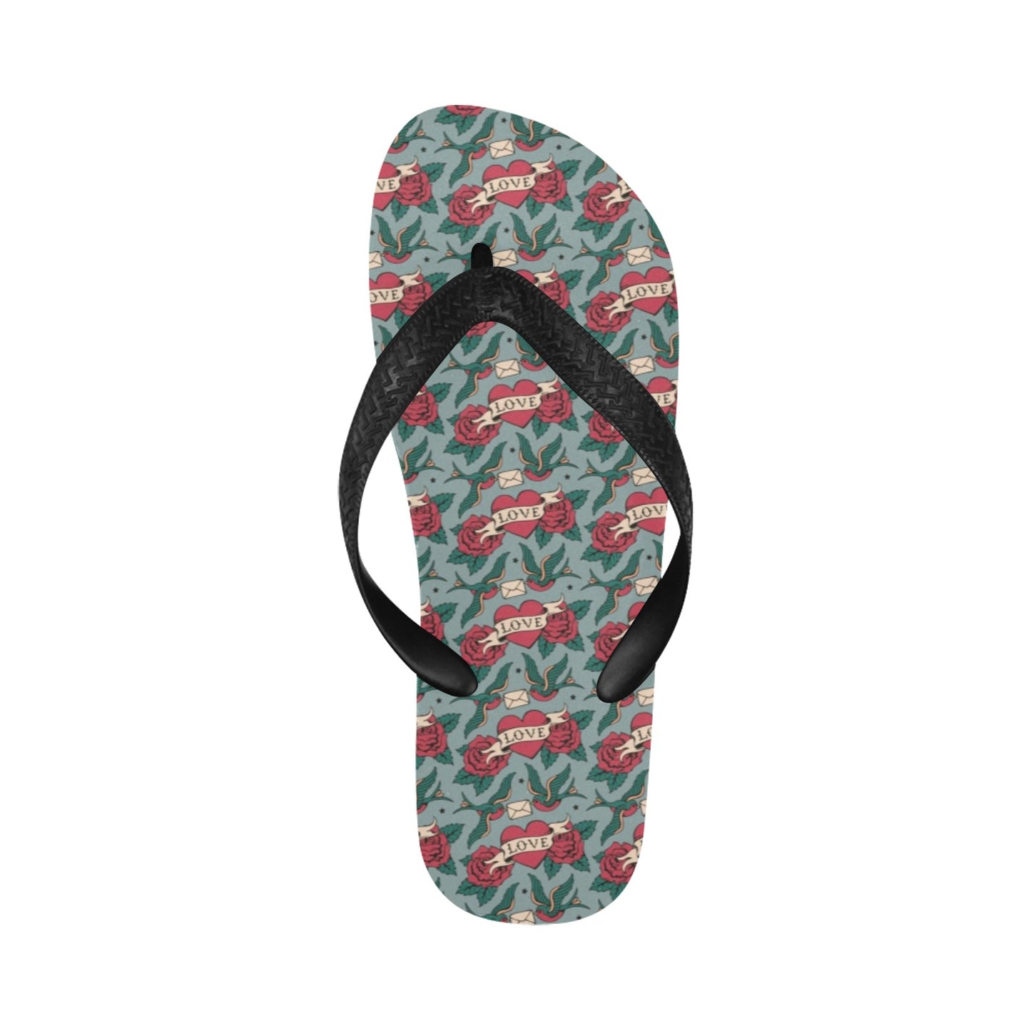 Tattoo Heart Print Design LKS301 Flip Flops